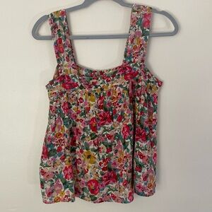 Natural life floral flowy tank top